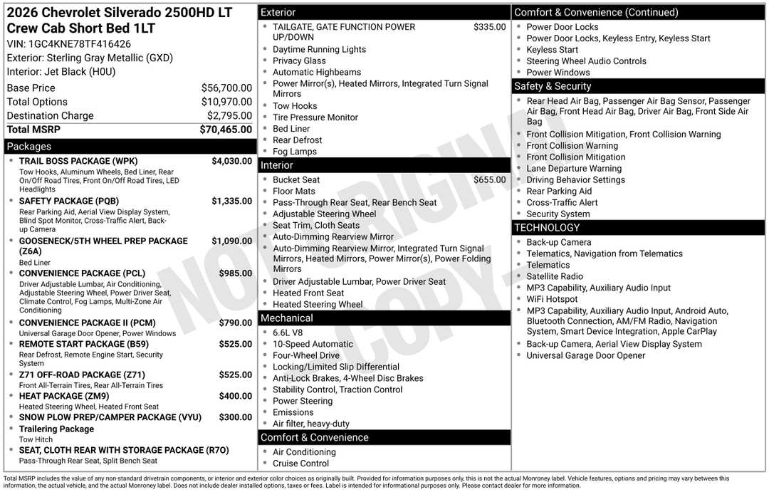 2026 Chevrolet Silverado 2500Hd LT - Image 3
