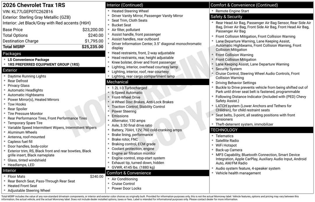 2026 Chevrolet Trax 1RS - Image 3