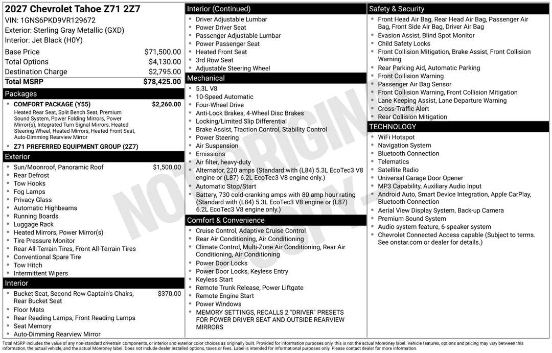 2027 Chevrolet Tahoe Z71 - Image 3