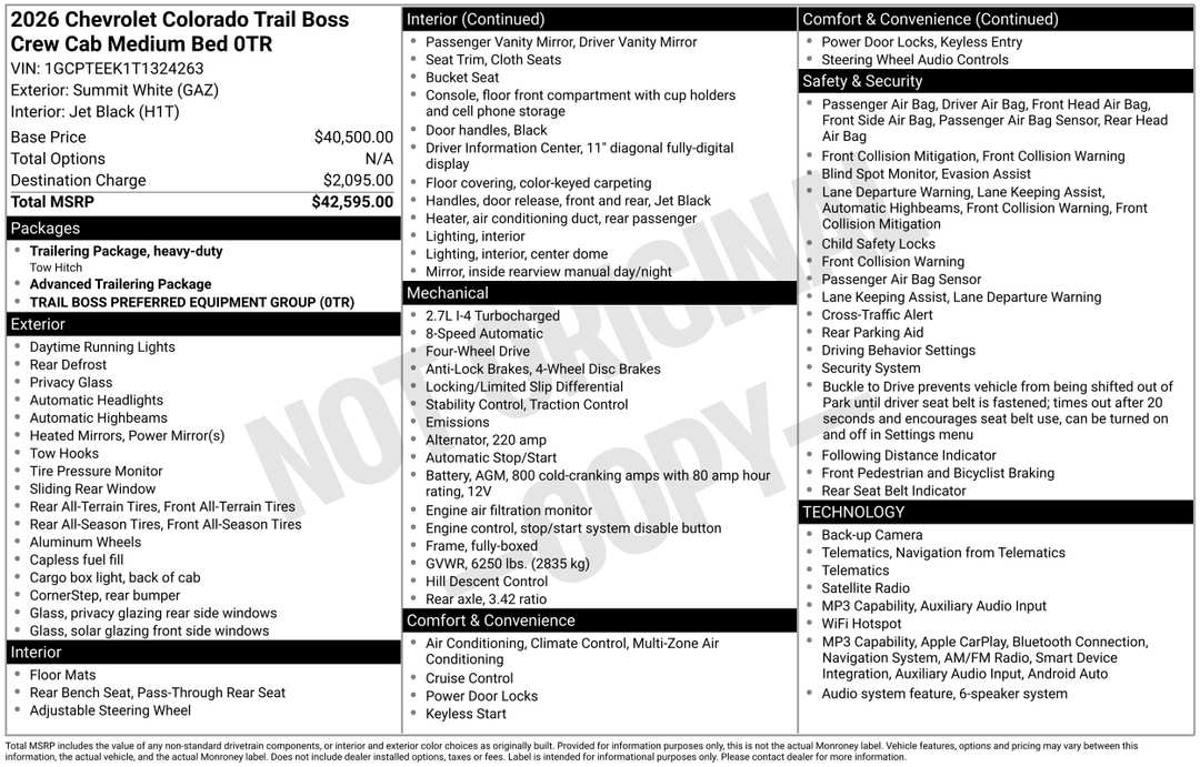 2026 Chevrolet Colorado Trail Boss - Image 3