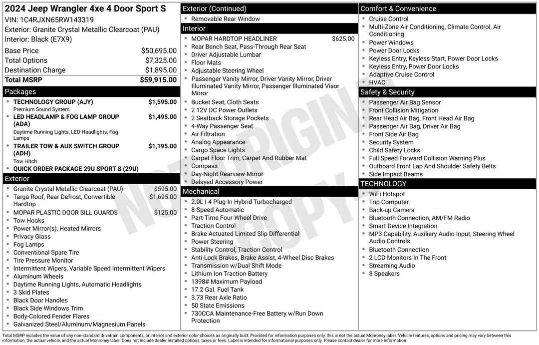 2024 Jeep Wrangler Sport S 4xe - Image 2