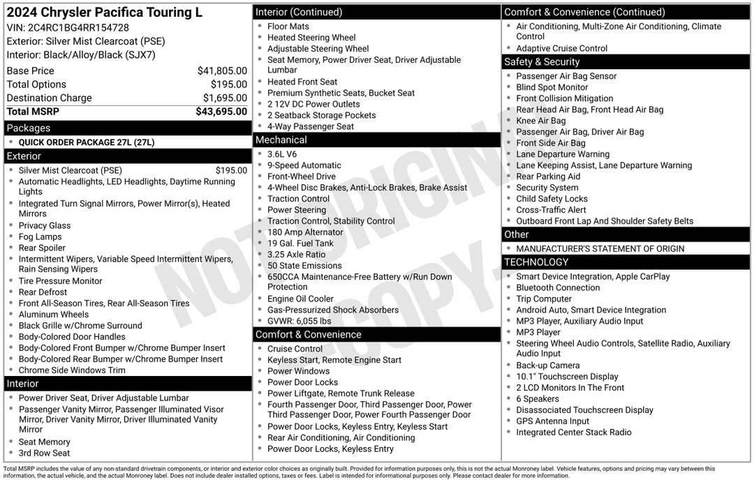 2024 Chrysler Pacifica Touring L - Image 2