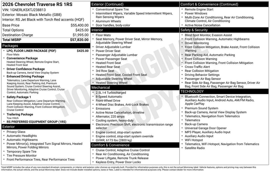 2026 Chevrolet Traverse RS - Image 3