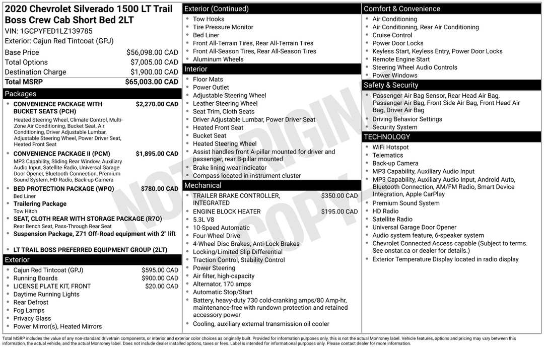 2020 Chevrolet Silverado 1500 LT Trail Boss - Image 2