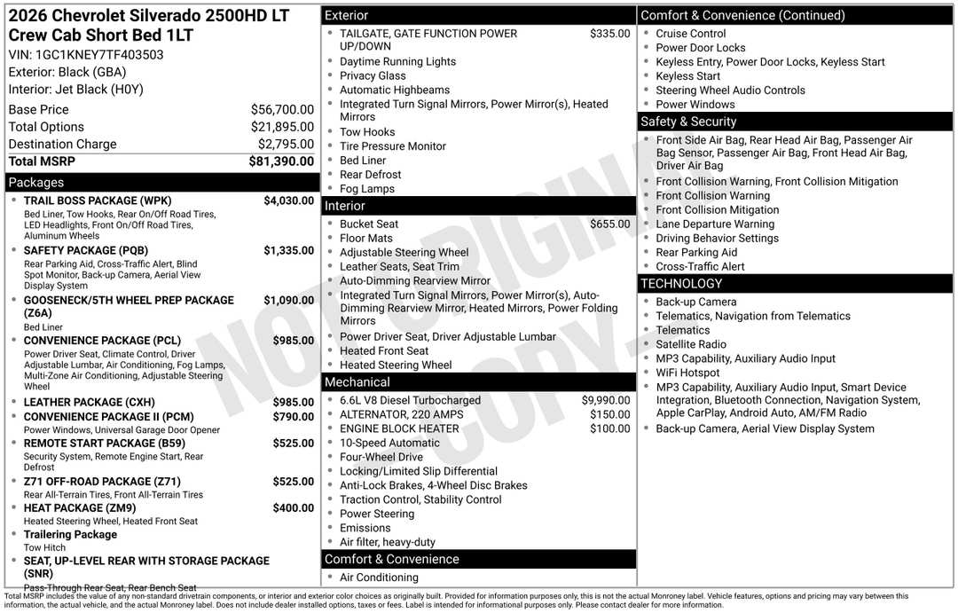 2026 Chevrolet Silverado 2500Hd LT - Image 3