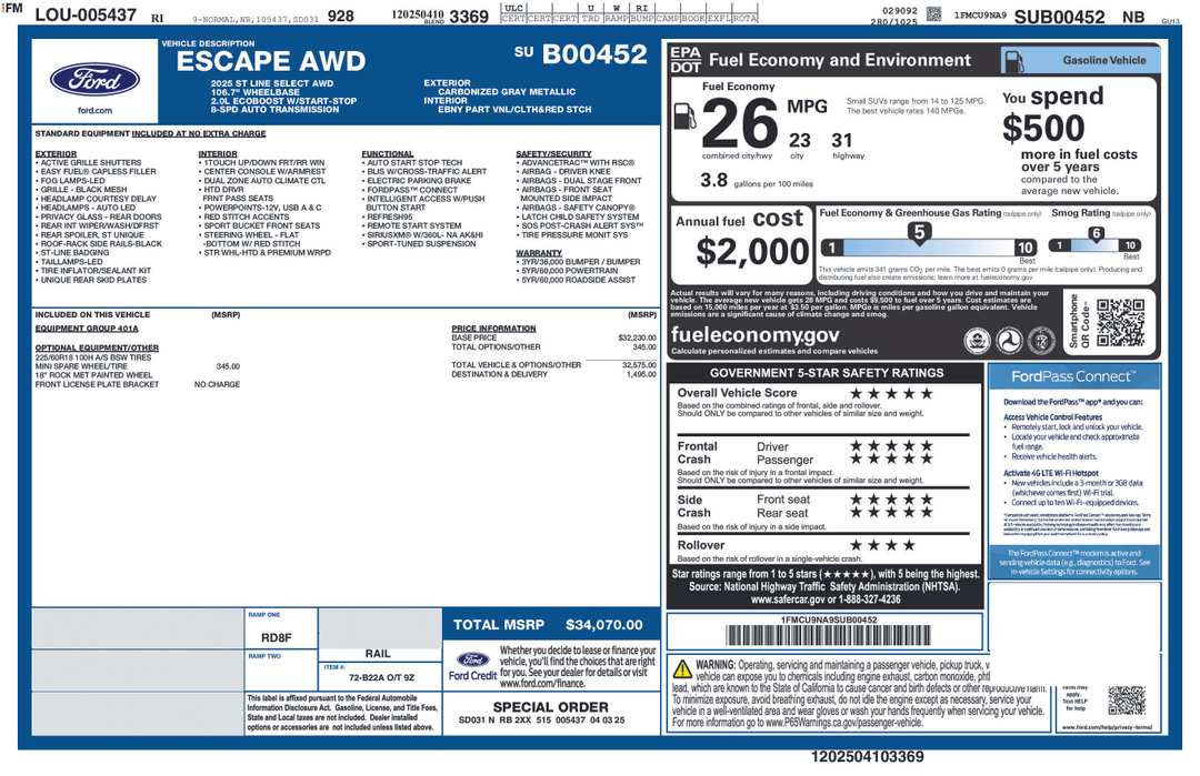2025 Ford Escape STLine Select - Image 2