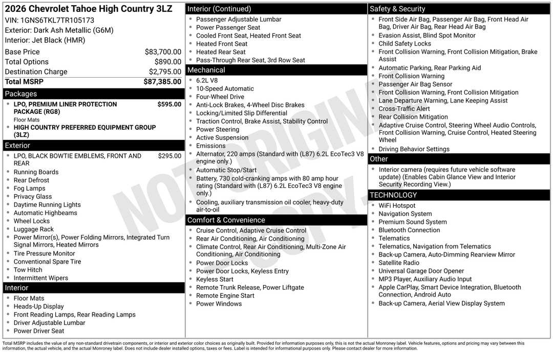 2026 Chevrolet Tahoe High Country - Image 3
