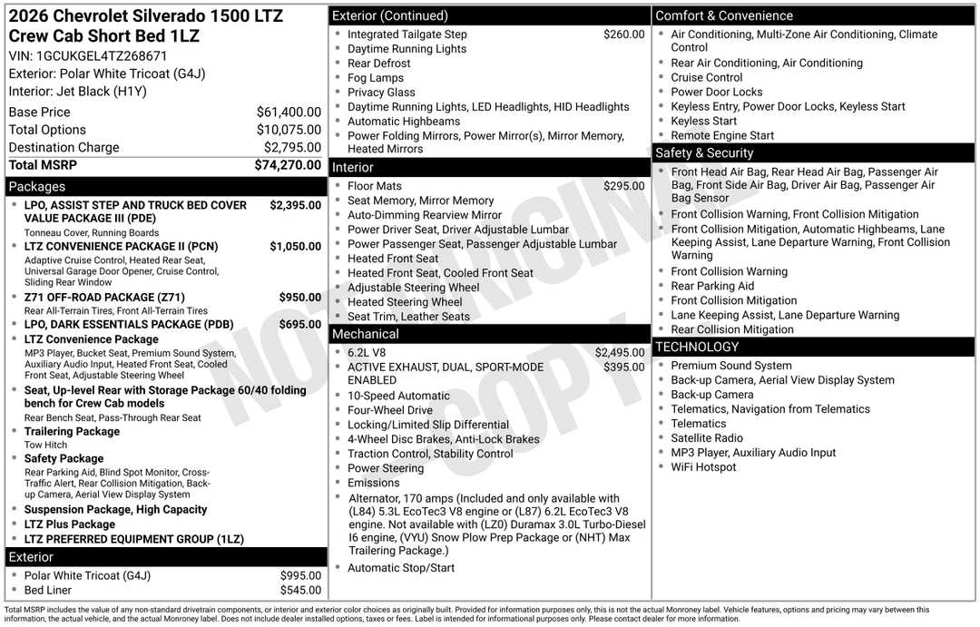 2026 Chevrolet Silverado 1500 LTZ - Image 3