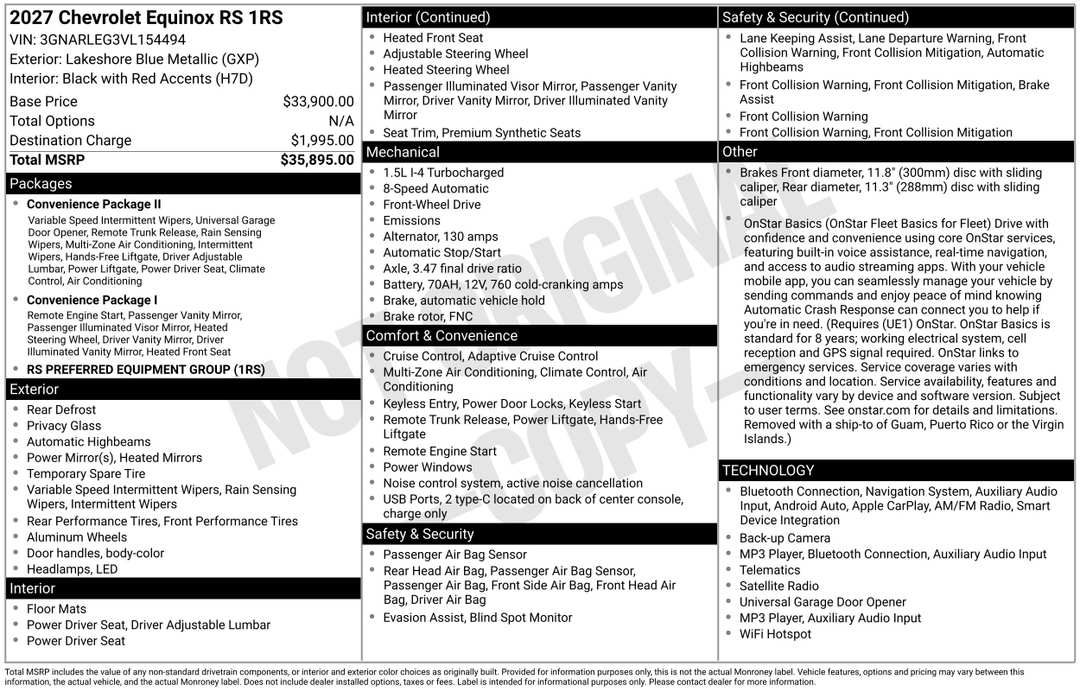 2027 Chevrolet Equinox RS - Image 3