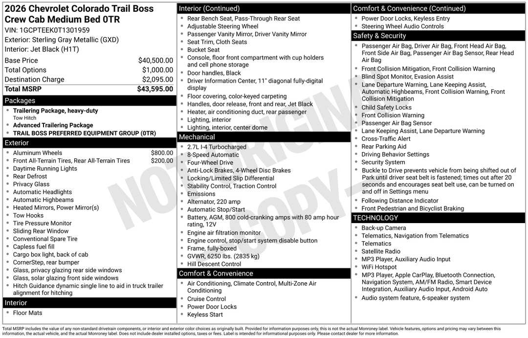 2026 Chevrolet Colorado Trail Boss - Image 3