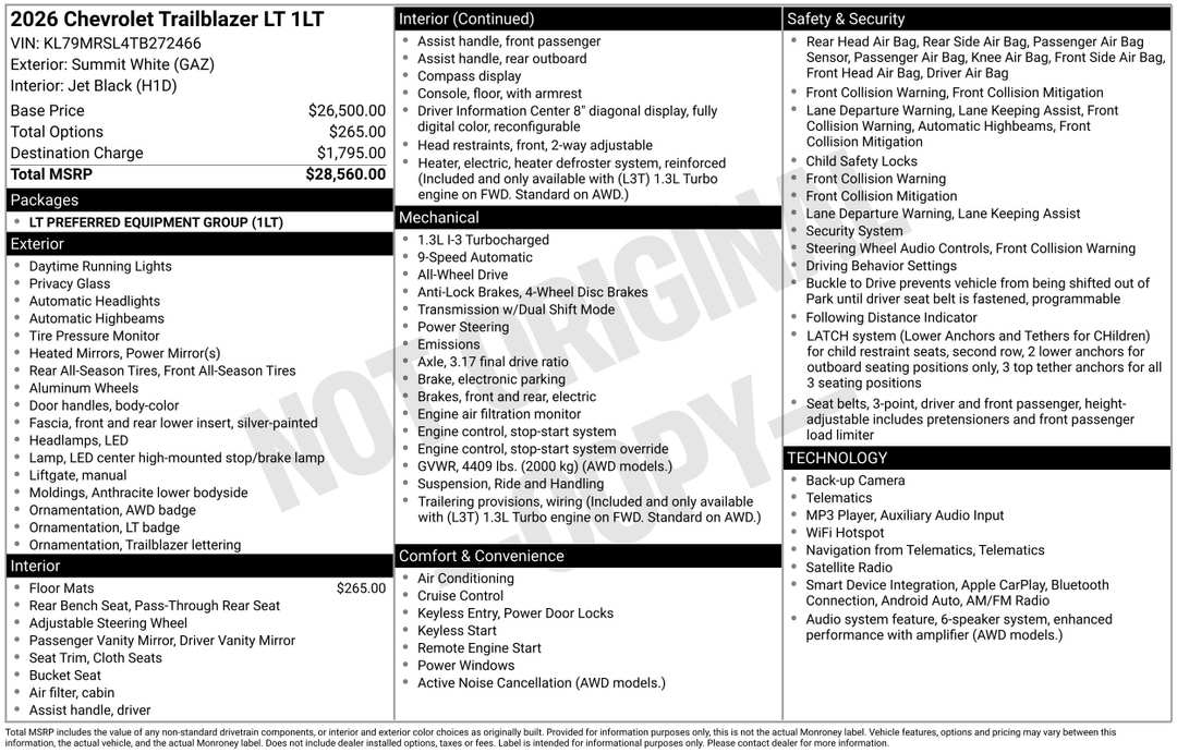 2026 Chevrolet Trailblazer LT - Image 3