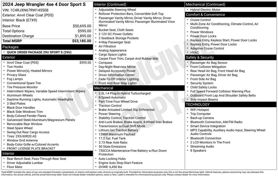 2024 Jeep Wrangler Sport S 4xe - Image 2