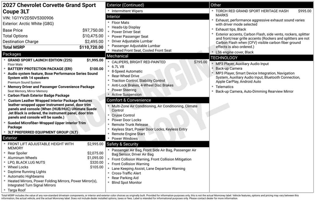 2027 Chevrolet Corvette Grand Sport - Image 3