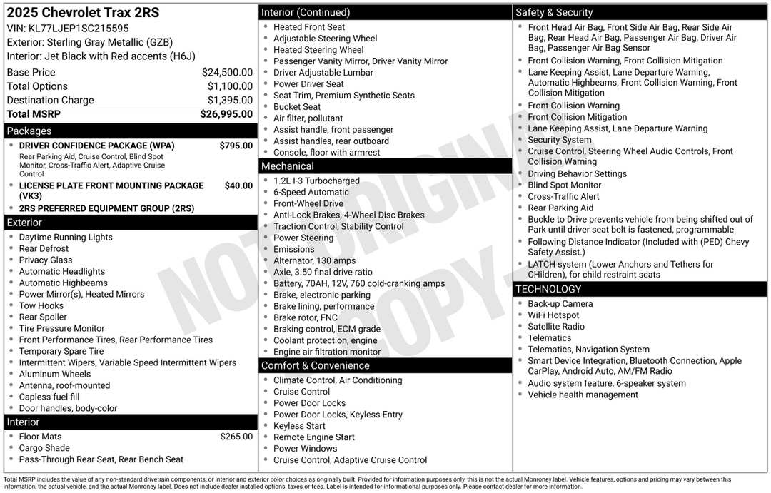 2025 Chevrolet Trax 2RS - Image 2