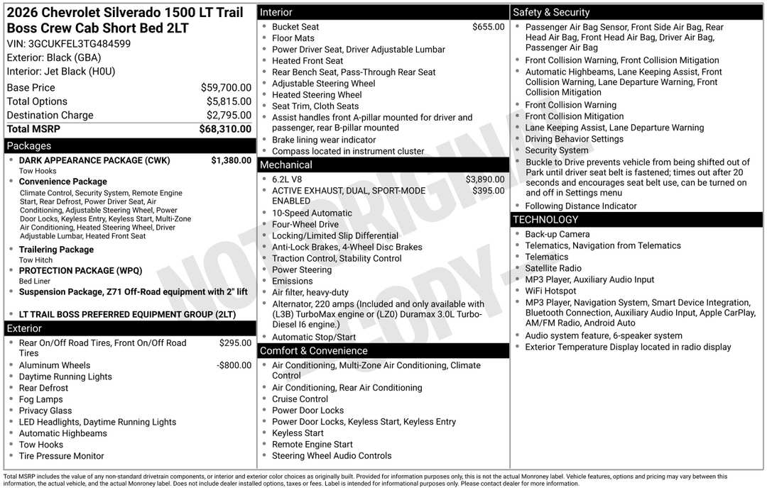 2026 Chevrolet Silverado 1500 LT Trail Boss - Image 3