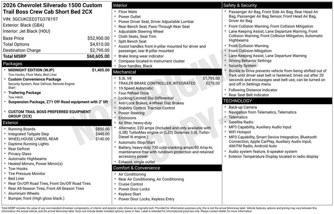 2026 Chevrolet Silverado 1500 Custom Trail Boss - Image 2