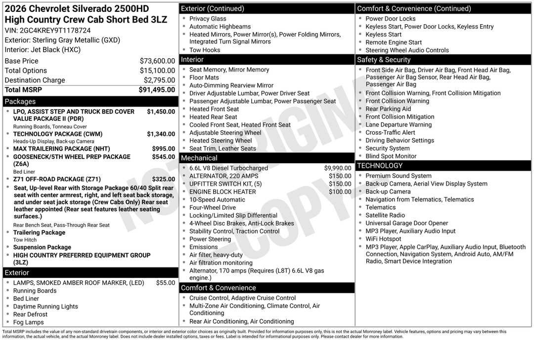 2026 Chevrolet Silverado 2500Hd High Country - Image 3