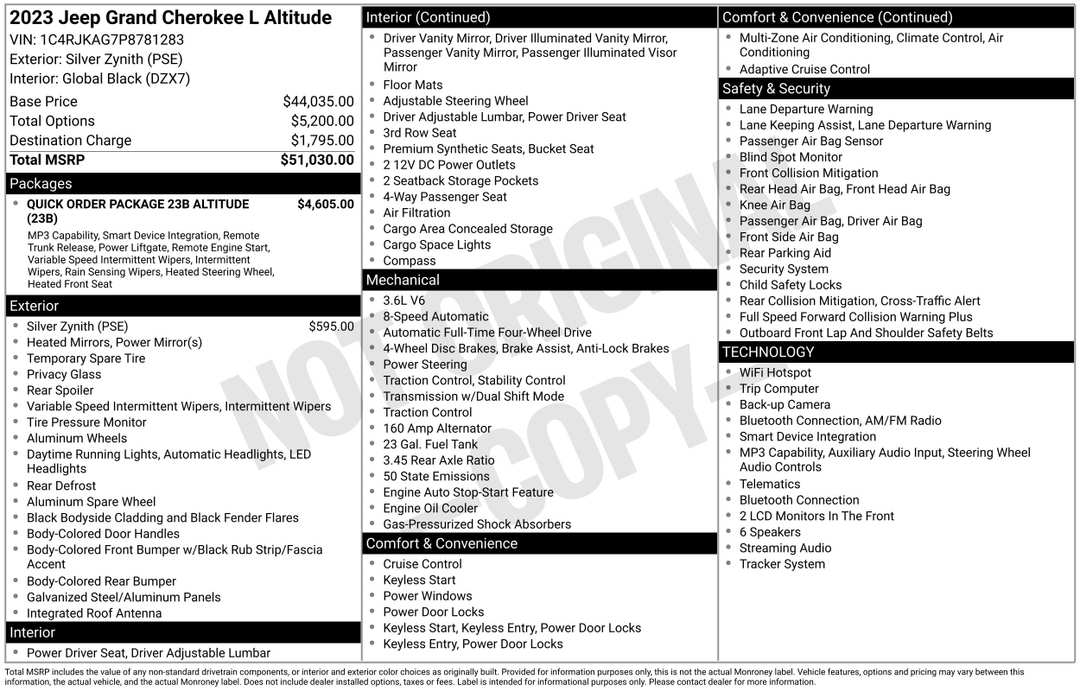 2023 Jeep Grand Cherokee L Altitude - Image 2