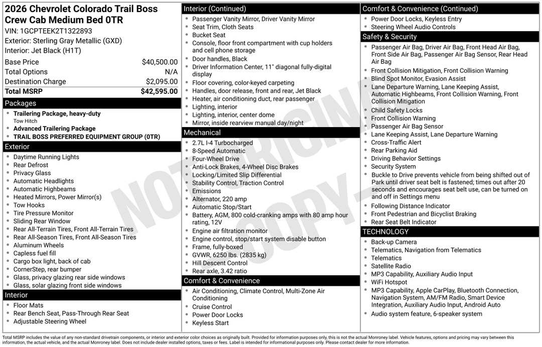 2026 Chevrolet Colorado Trail Boss - Image 3
