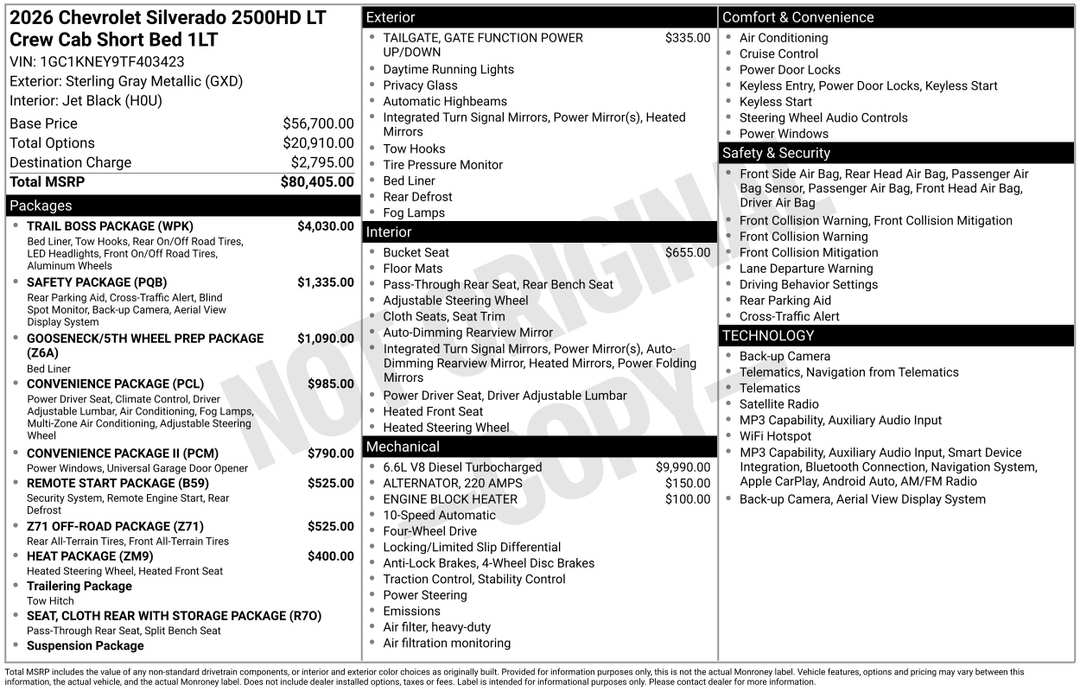 2026 Chevrolet Silverado 2500Hd LT - Image 3