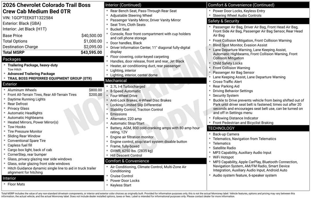 2026 Chevrolet Colorado Trail Boss - Image 3