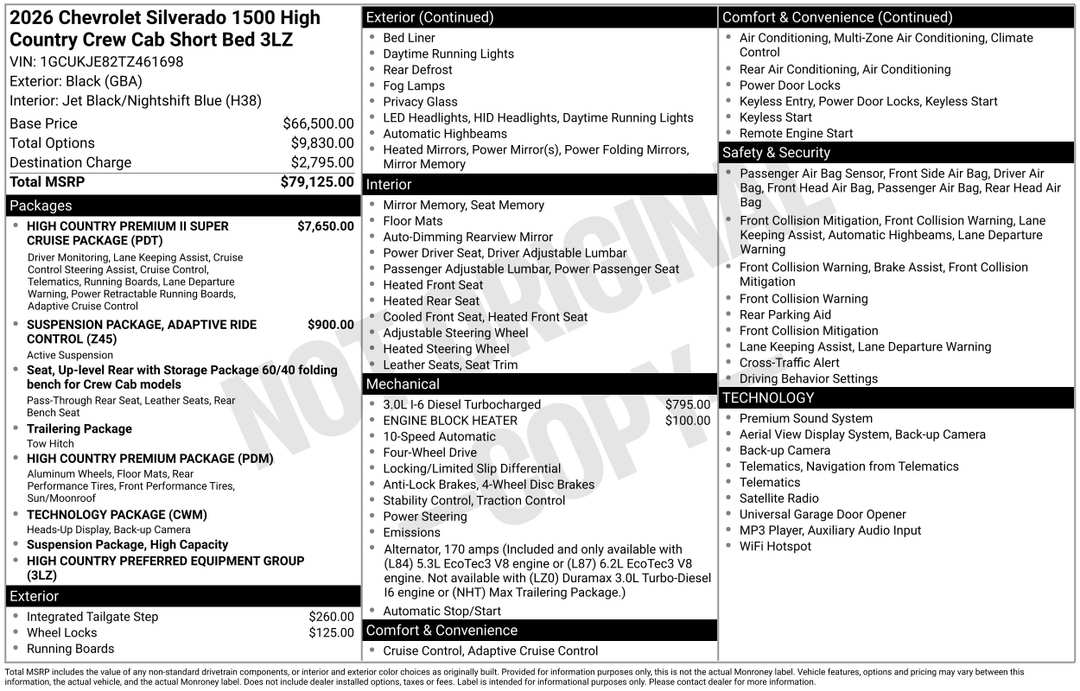 2026 Chevrolet Silverado 1500 High Country - Image 3