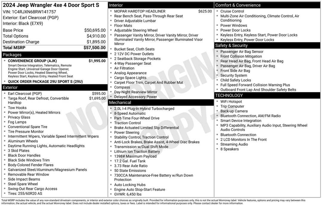 2024 Jeep Wrangler Sport S 4xe - Image 2
