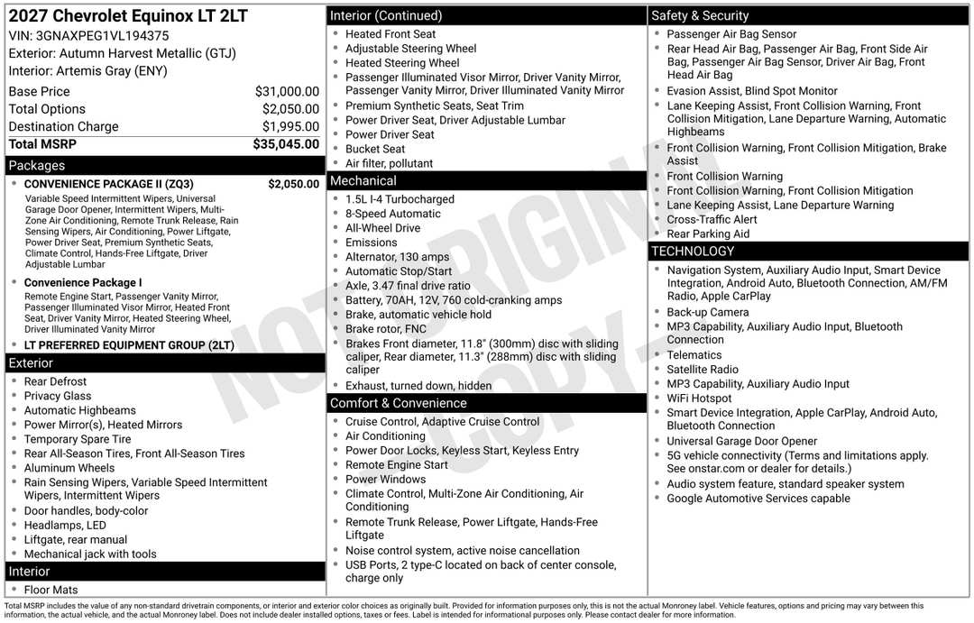 2027 Chevrolet Equinox LT - Image 3