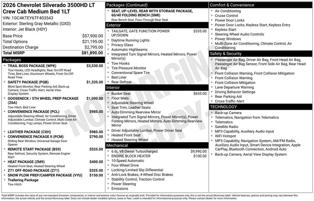 2026 Chevrolet Silverado 3500Hd LT - Image 3