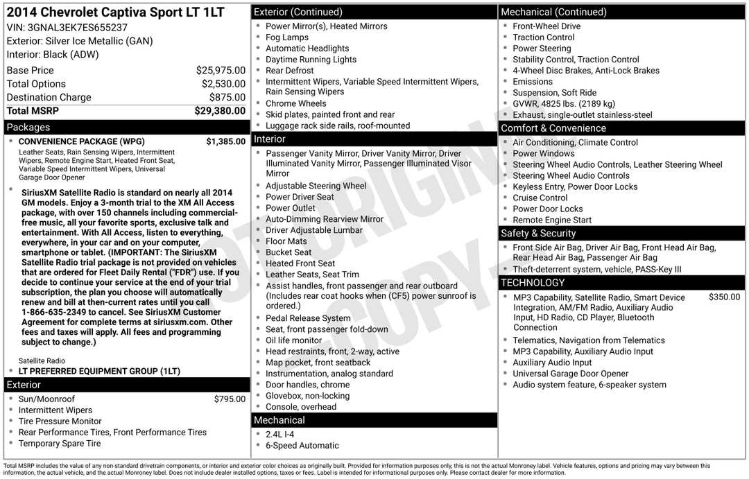 2014 Chevrolet Captiva Sport LT - Image 3