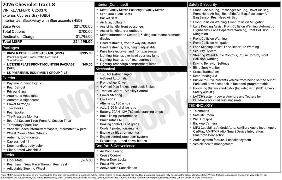 2026 Chevrolet Trax LS - Image 3