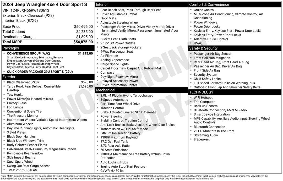 2024 Jeep Wrangler Sport S 4xe - Image 2