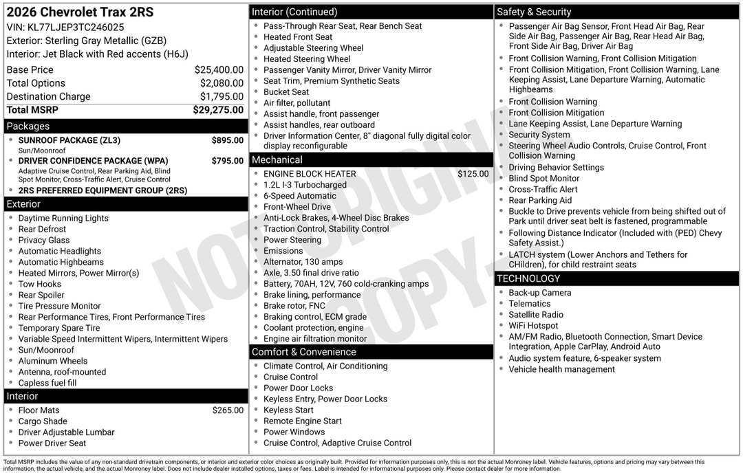2026 Chevrolet Trax 2RS - Image 3
