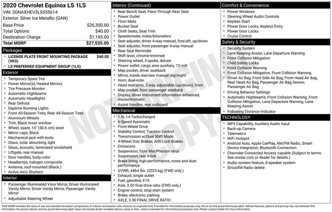 2020 Chevrolet Equinox LS - Image 2