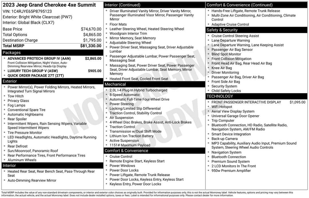 2023 Jeep Grand Cherokee Summit 4xe - Image 3